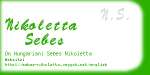 nikoletta sebes business card